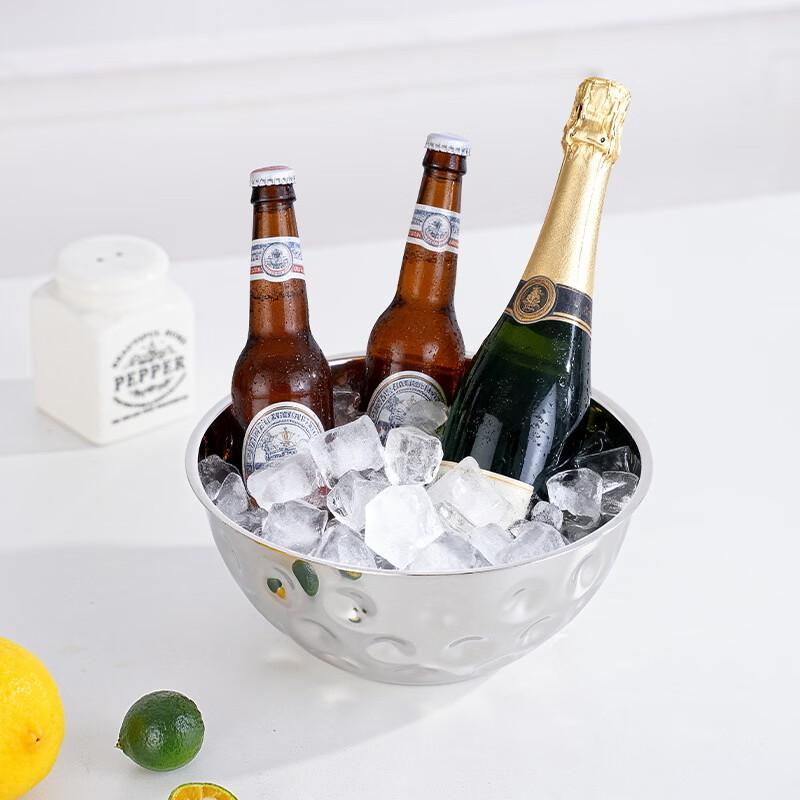 ZISIZ Stainless Steel Hammered Salad Bowl