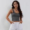 Women's Lace Trim Bow Detail Ribbed Tank Top Y2K Slim Fit Sleeveless Camisole Basic Cami Top