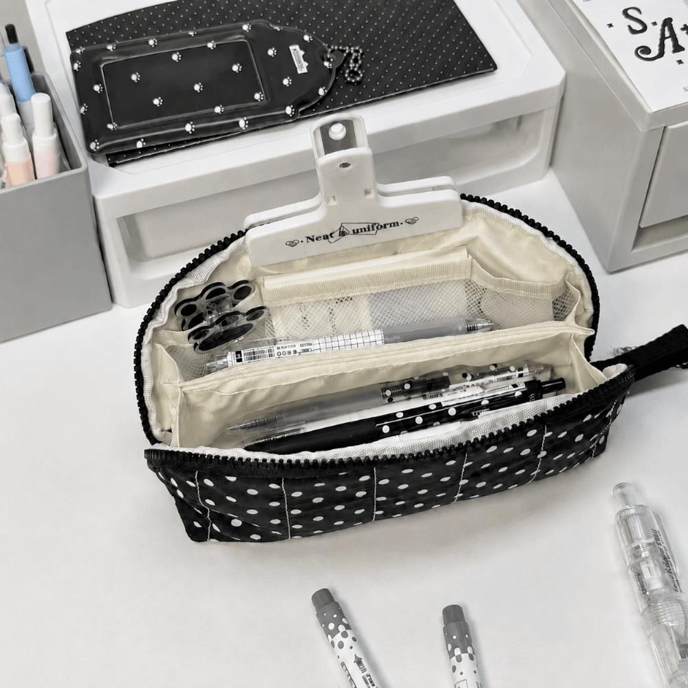 Mehrschichtige Stifttasche Polka-Dot-Print Federmäppchen Ins Federmäppchen Schulbedarf