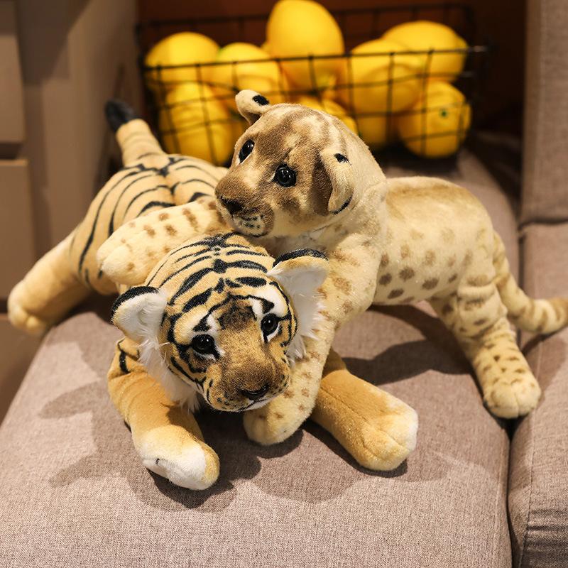 Lion King Plush Toy, Realistic Lion Tiger Leopard Stuffed Animal Doll, Soft & Safe Kids Gift for Boys Girls Birthday Present