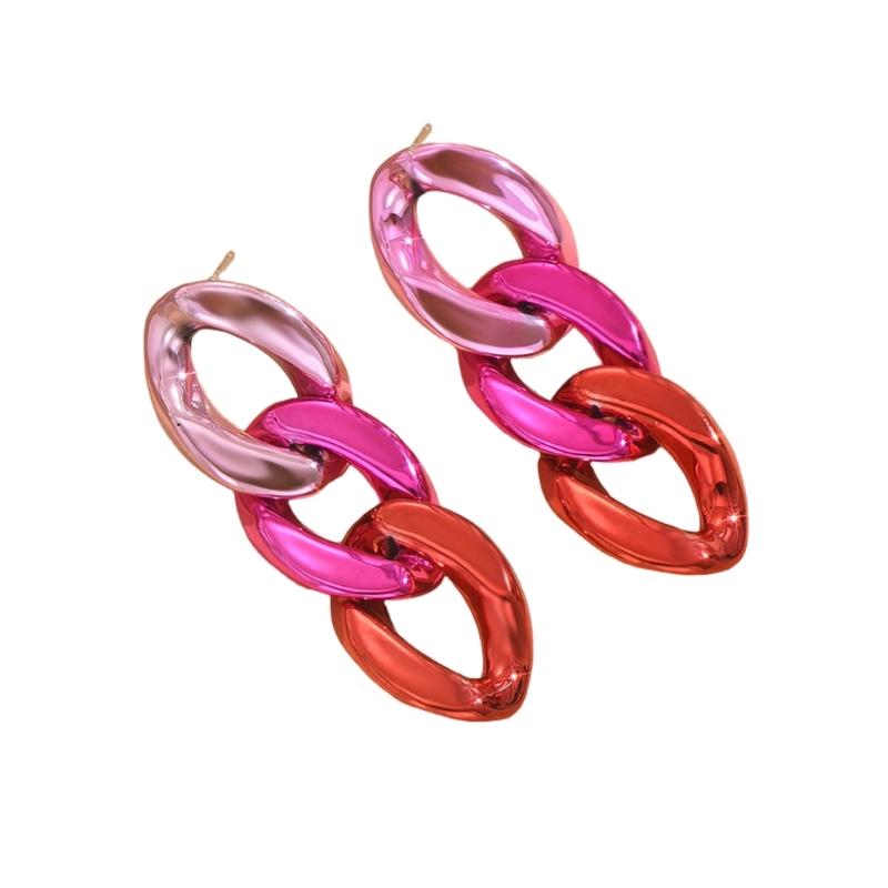 Модные Серьги-Цепочки Конфетных Цветов Яркие Серьги-Цепочки Украшения, Созданные Для Коллекции Современных Модниц