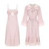 Women's Padded Cami Sleep Dress with Open Front Tie Robe Lounge Set
