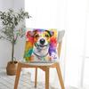 Federa per Cuscino Quadrata Pittura ad Acquerello Jack Russell Terrier Copricuscino Cuscino Decorativo per Divano Soggiorno Casa