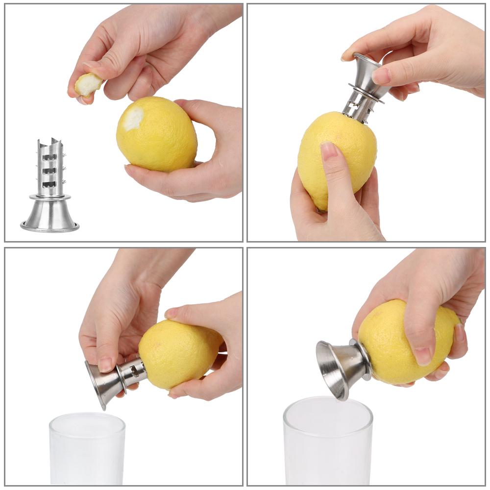 Hand Juicer Pourer Screw Juice Squeeze Manually Lemon Squeezer Stainless Steel Fruit Tool For Lemon Orange Limes Citrus