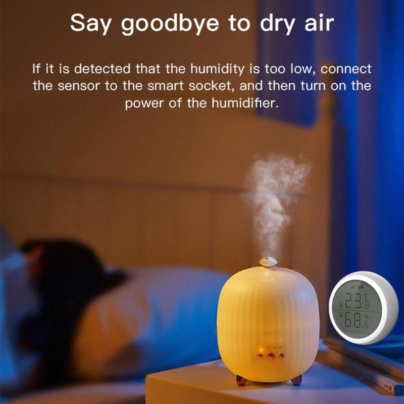 Double Function Temperature Humidity Detector With Clear Display For Household Plant Care And Workspaces Optimization