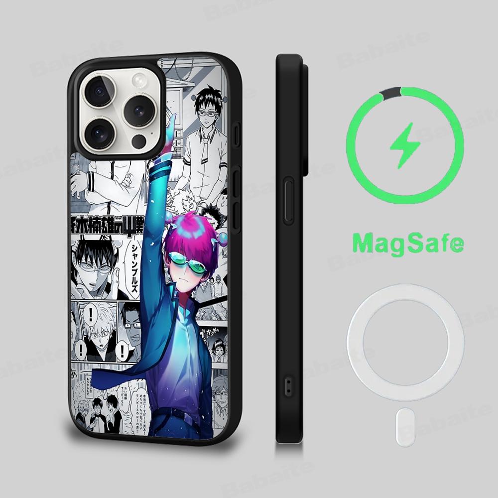 Saiki Kusuo No Psi Nan Phone Case Magnetic Case For IPhone 16 14 13 12 11 15 Pro Max Plus For Magsafe Wireless Charge Cover