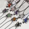 Ciondolo in cristallo naturale, collana gufo intarsiata con ametista, gioielli, Regalo di Natale, Regalo di San Valentino, Regalo per fidanzata, Regalo di compleanno