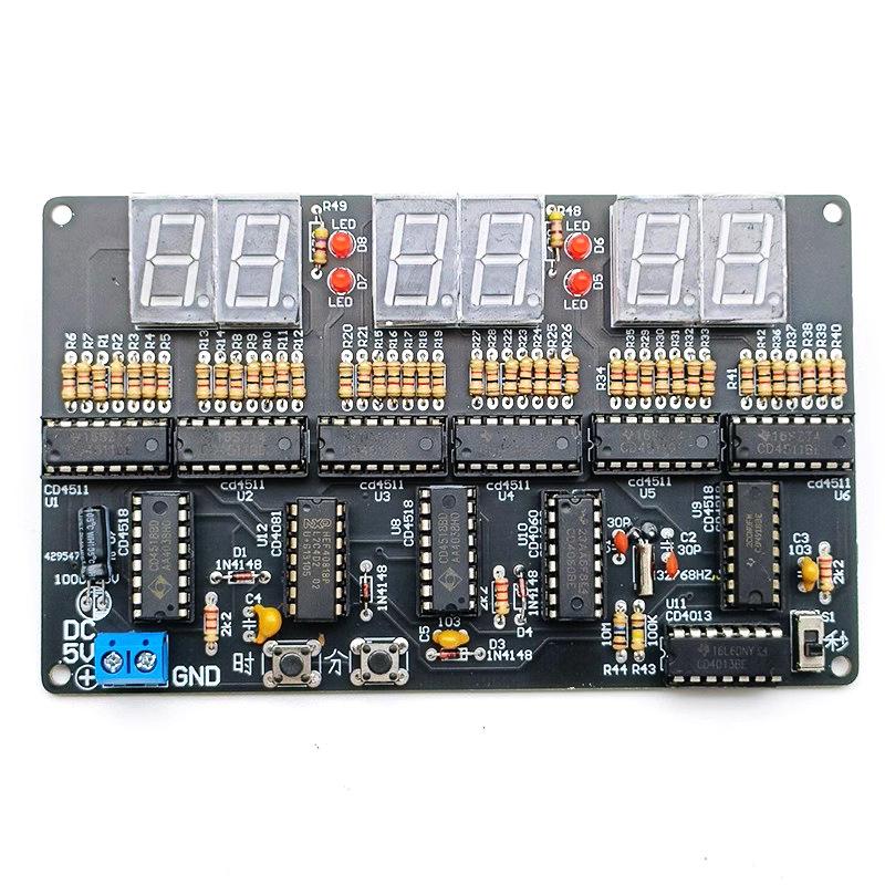 6-Digit DIY Electronic Clock Kit, Welding Practice, DC 4.5V-5.5V