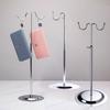 Stainless Steel Bag Clothing Show Shelf Adjustable Polished Metal Display Risers Silver Wallet Holder Stand
