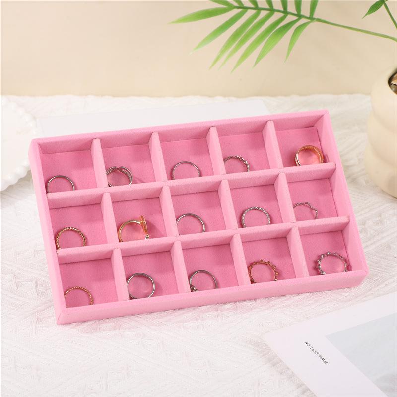 Velvet Jewelry Box – Ring and Earring Tray with Bracelet Compartment