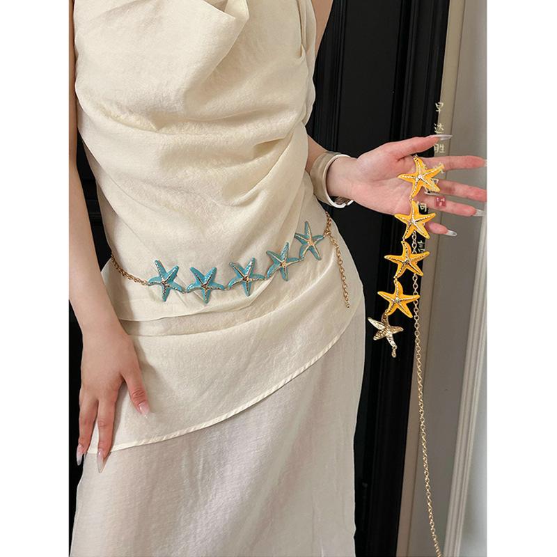 

Niche starfish pendant, waist chain, fashion temperament, vacation style belt, versatile personality, high-end sense, simple jewelry