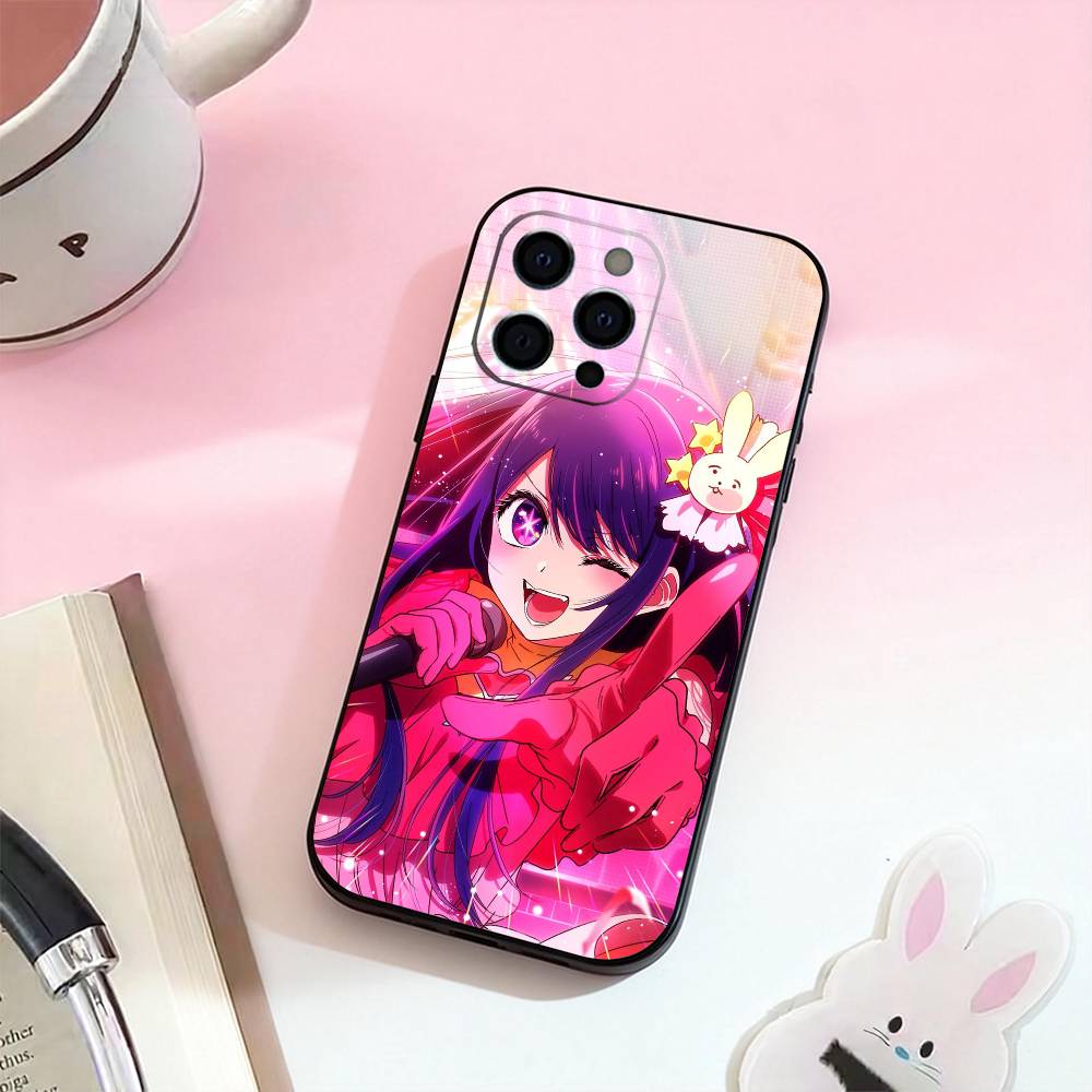 

O-Oshi Anime no ko Phone Case For iPhone 17,16,15,14,13,12,11 Plus,Pro Max,Soft Silicone Black Cover iPhone17air
