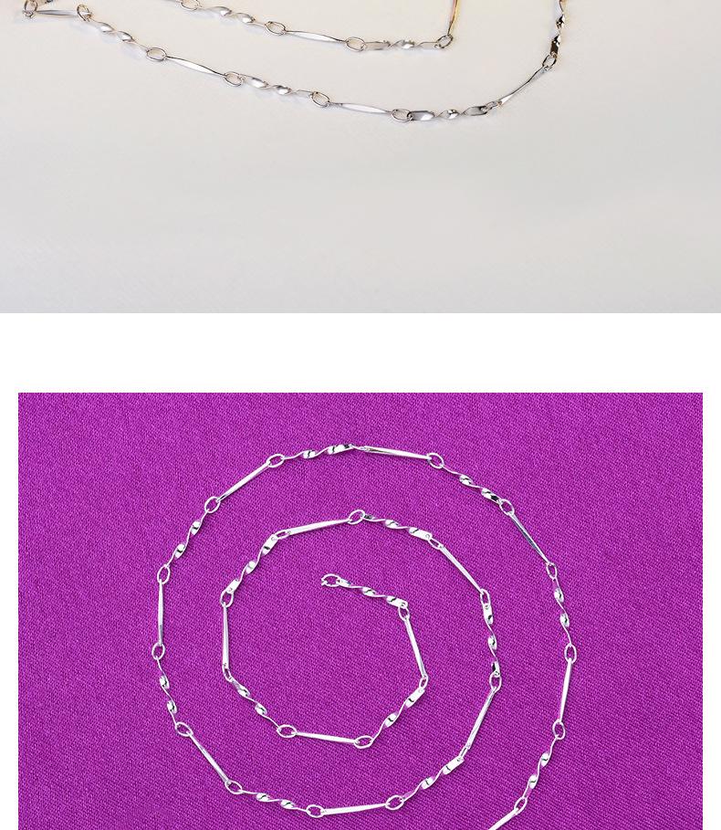 S925 Sterling Silver Versatile Women's Necklace, Twisted Link Chain, 40/45cm