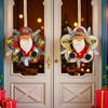 Christmas Plush Doll Door Hanging Decoration Cute Snowman/Santa Claus Wreath for Wall Front Door Car Home Decor
