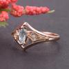 Rose Gold Color Women Rings with Marquise Blue Cubic Zirconia Elegant Wedding Party Bridal Accessories Fashion Jewelry