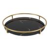 Bathroom Tray Skid Resistant Bathroom Vanity Tray Stylish Elegant Countertop Organizer Tray for Cosmetics Jewelry Black
