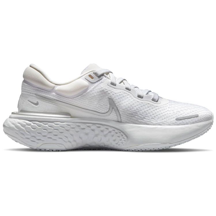 Nike ZoomX Invincible Run Flyknit White Metallic Silver Women Sneakers Pure-Platinum CT2229-101
