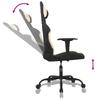 Gaming Chair with Massage Function Black and Cream Fabric
