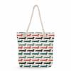 Sausage dog print thick rope single-shoulder beach bag 7274 CLE