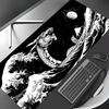 Dragão Divino Misterioso e Ondas Mouse Pad Tapete de Jogo Tapete de Mesa Antiderrapante tapete de rato com Borda Costurada Impressão HD Tapete de Escritório