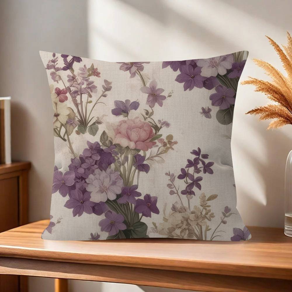 Vintage Floral Art Flower  Pillowcases Home Bedding Decorative Pillow Cover Wedding Super Soft Pillow Case