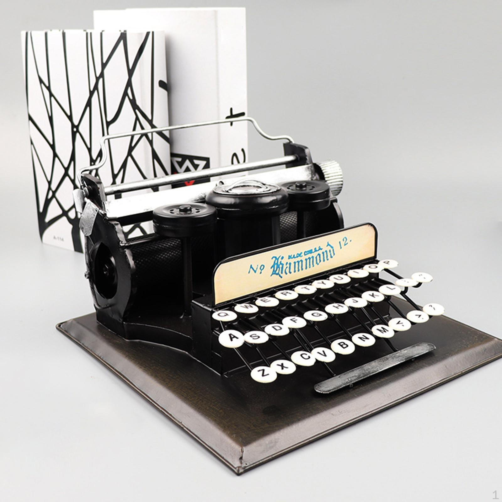 Metal Manual Typewriter Model Figurine Photo Prop for Club Bar Decor Multipurpose Desktop Decoration