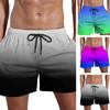 Männer Sommer Quick-Dry Strand Shorts Elastische Kordelzug Taille Fitness Shorts Farbverlauf Breite Bein Shorts mit Taschen Streetwear