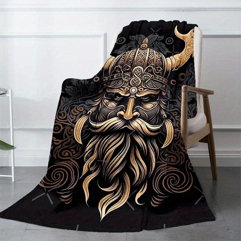 Viking Culture Blanket Soft Warm Throw Blanket Nap Blanket For Couch Sofa Office Bed Camping Travel Multipurpose Gift Blanket For All Season