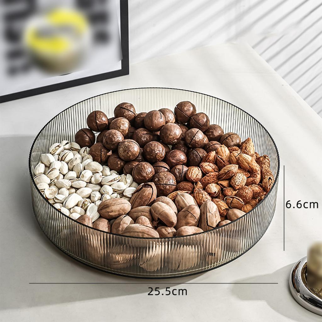 Rotating Snack Serving Tray Appetizer Dish Multipurpose Nut and Candy Serving Dish Snack Container for Candy Cakes Snacks