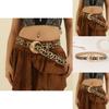 Retro Leopard Print Womens Belt With Gold Buckle For Casual Vintage Style