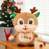 Holiday Plush Character Santa Snowman Reindeer With Short Pile Fabric For Christmas Gift And Display