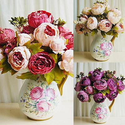 8 Heads Vintage Artificial Peony Flower Wedding Party Home Room Decoration Gift
