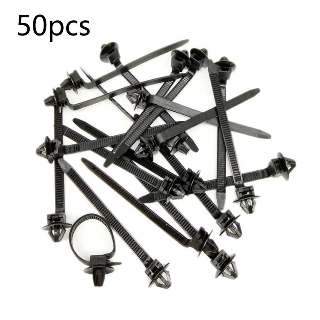 50 Pcs Self Locking Wire Harness Fastener Clamp Clip Cable Ties Management Car Wire Organizer Car Corrugated Pipe