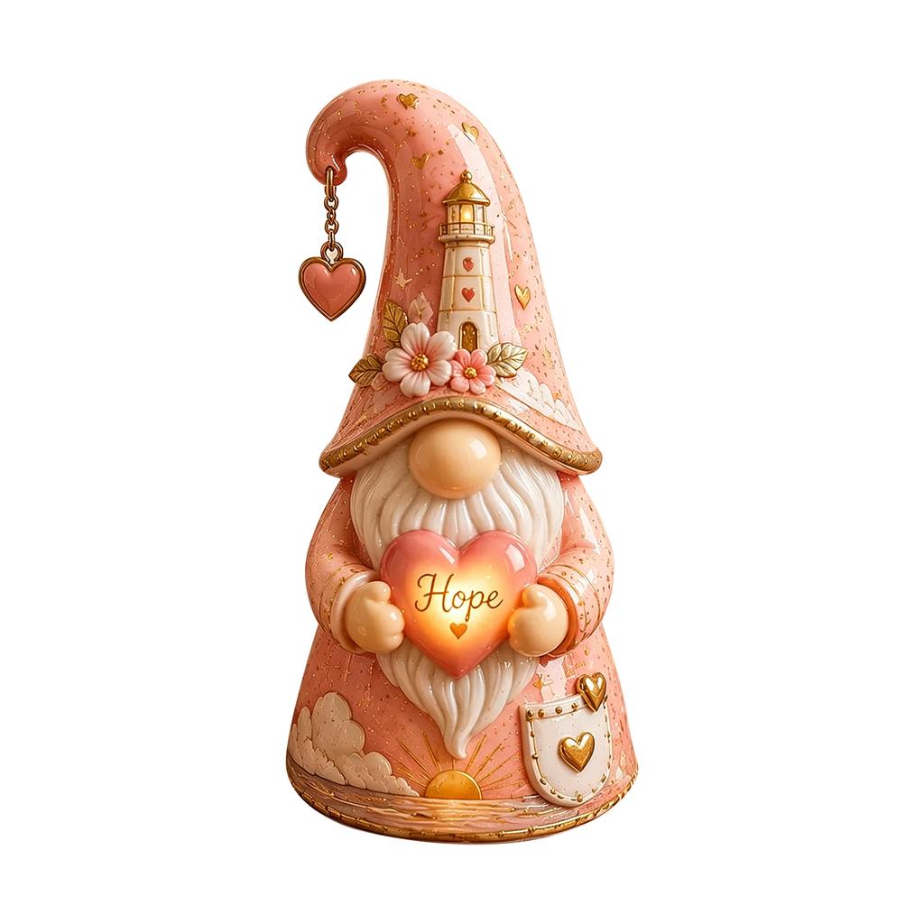 Gnome Resin Ornament with Hug Message Card - Cute Tabletop Decor for Home