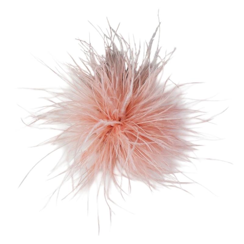 Handcrafted Natural Feather Flower Brooch, Full Radiating Design Badge with Pin Back and Hair Clip for Outfit Styling