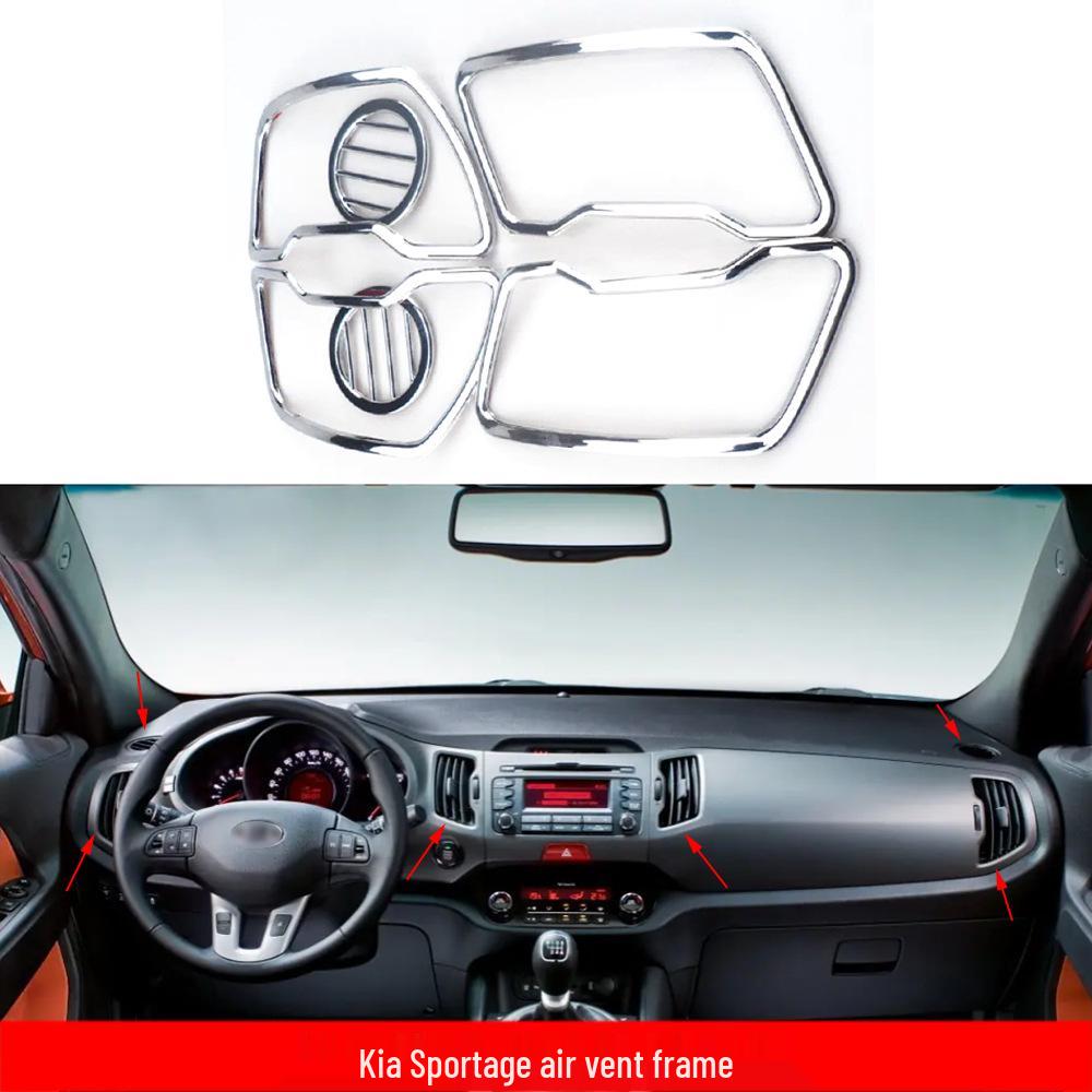 Compatible with 2011-2015 Kia Sportage R A/C Vent Frame Bright Trim.