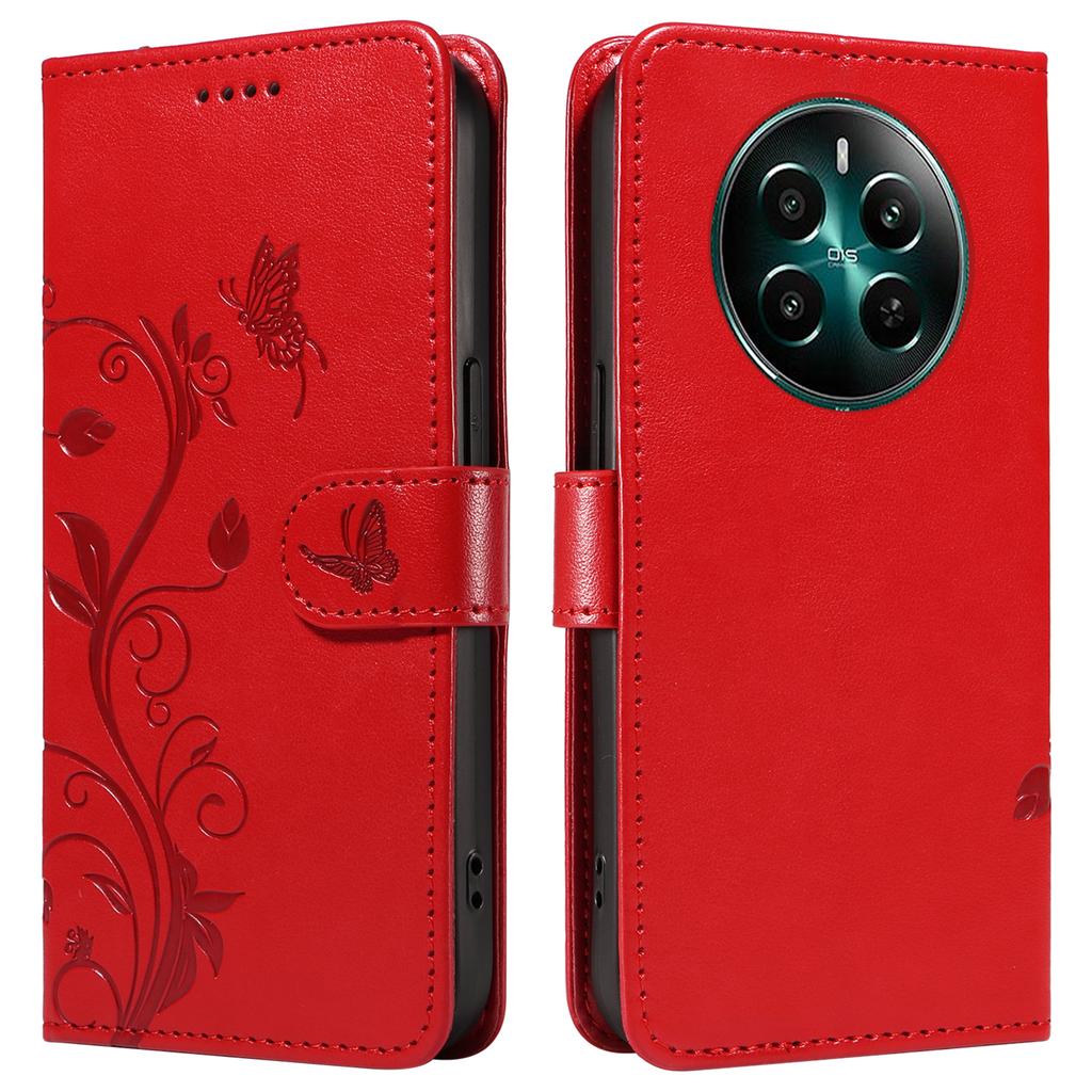 For Realme Narzo 70 5G/Narzo 70 Pro 5G/P1 5G/12 4G/12+ 5G PU Leather Cases Flower Pattern Wallet Stand Phone Cover with Strap