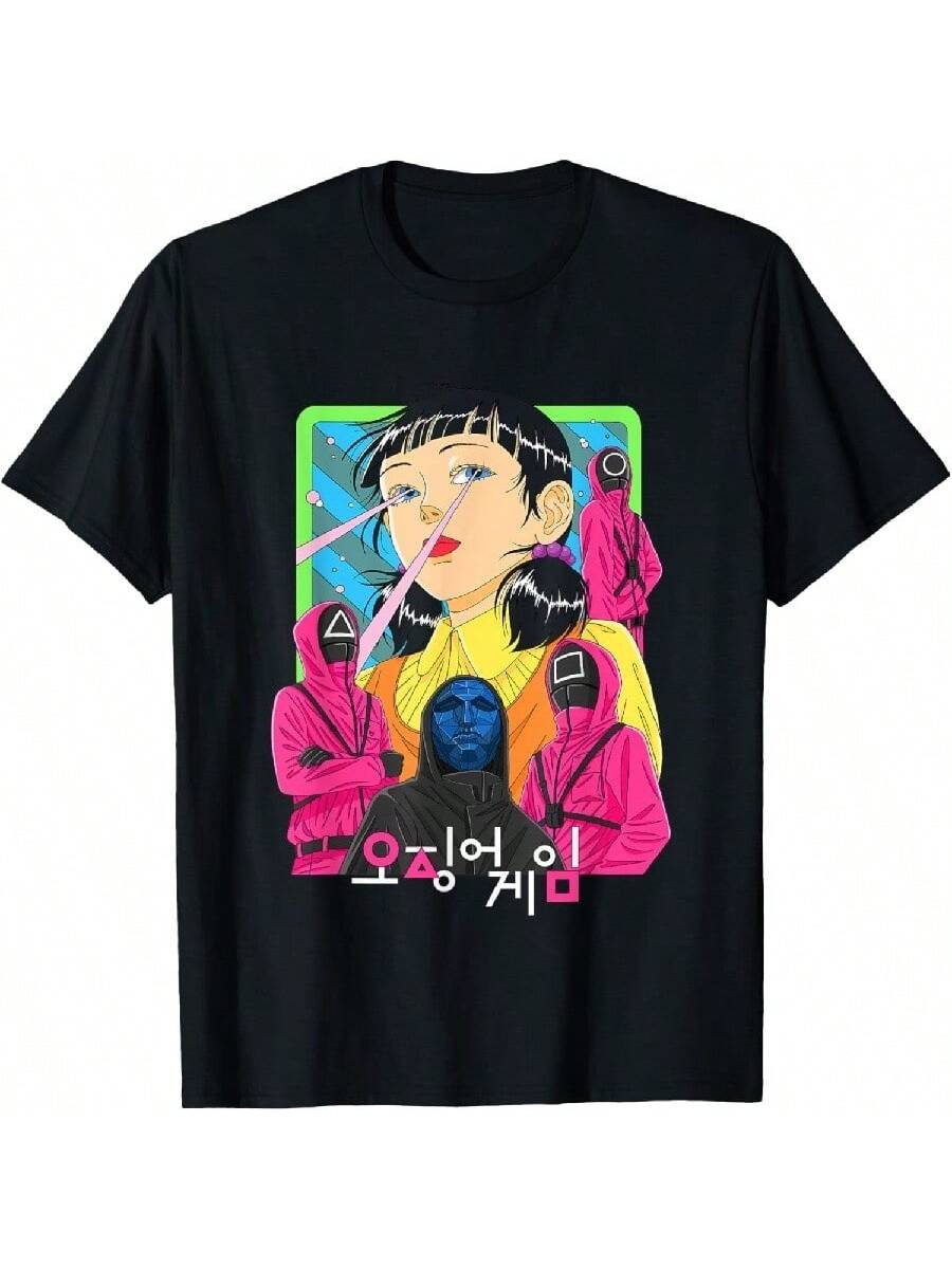 Squids Games 2 Young-Hee Front Man & Guards Animated Poster T-Shirt S разноцветный