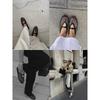 Sheepskin Round Head Mesh One-word Buckle Ballet Shoes Women's Full Diamond Flats Hollow Mary Jane Single Shoes Fishnet Shoes