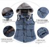 Korean Style Women's Hooded Peach Velvet Sleeveless Cotton Vest - Autumn/Winter Collection