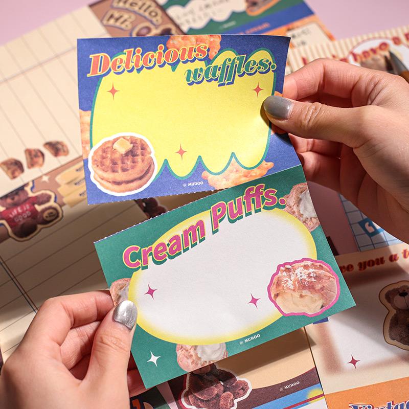 60sheets/set Sticky Notes Baking Holiday Series Practical Notes Taking Stationery Sticky Notes For Students Supplies