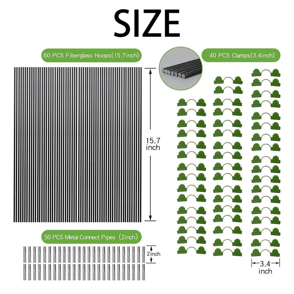 Cercuri de grădină pentru paturi înălțate Suport de jardinieră Cercuri pentru tunel de grădină pentru acoperire de rând pentru paturi de grădină Plase Acoperire de grădină pentru curte