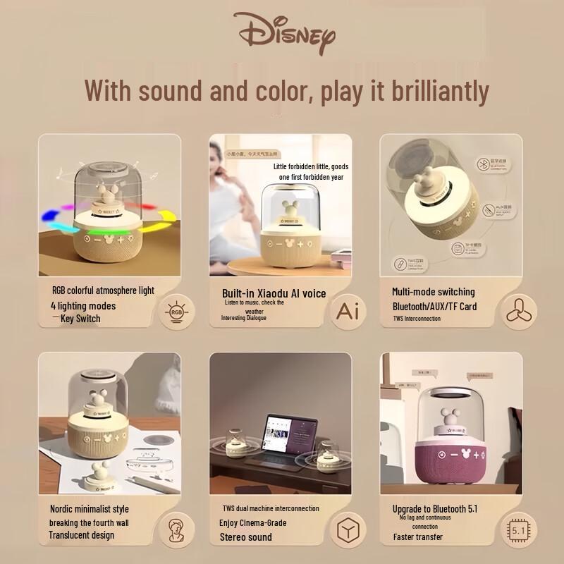 Disney Character Bluetooth Speakers & Kids Early Learning Devices