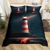 Aquarell Leuchtturm Segelboot Bettbezug Eiffelturm Bettwäscheset Nautisches Abenteuer Tagesdecke Polyester Steppdeckenbezug