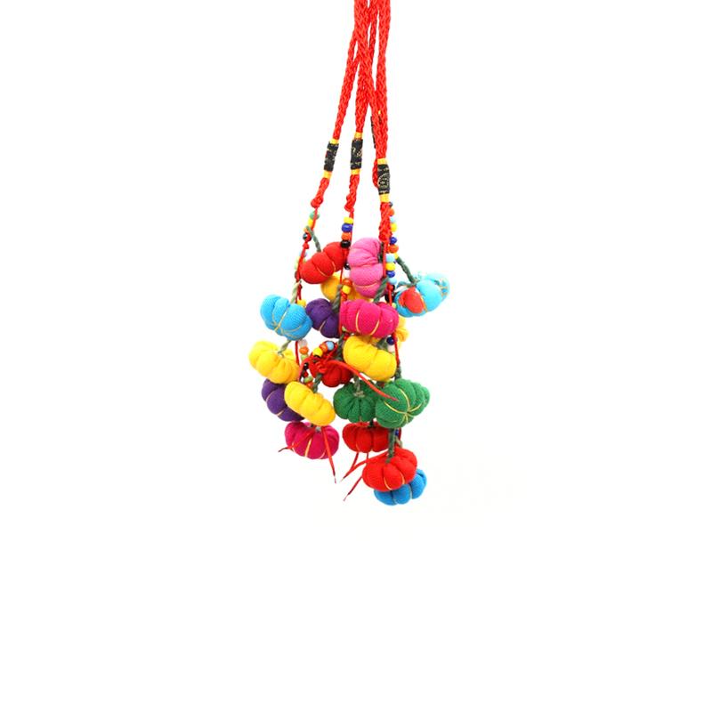 1Pc Keyring Colorful Pendant DIY Jewelry Boho Style Charms Pumpkin Shape Keychains Bag