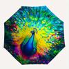1pc Colorful Peacock Automatic Opening and Closing Umbrella - Lightweight 3-Fold Design, Suitable for Fans, Travel, Daily Use, Interesting Shape,