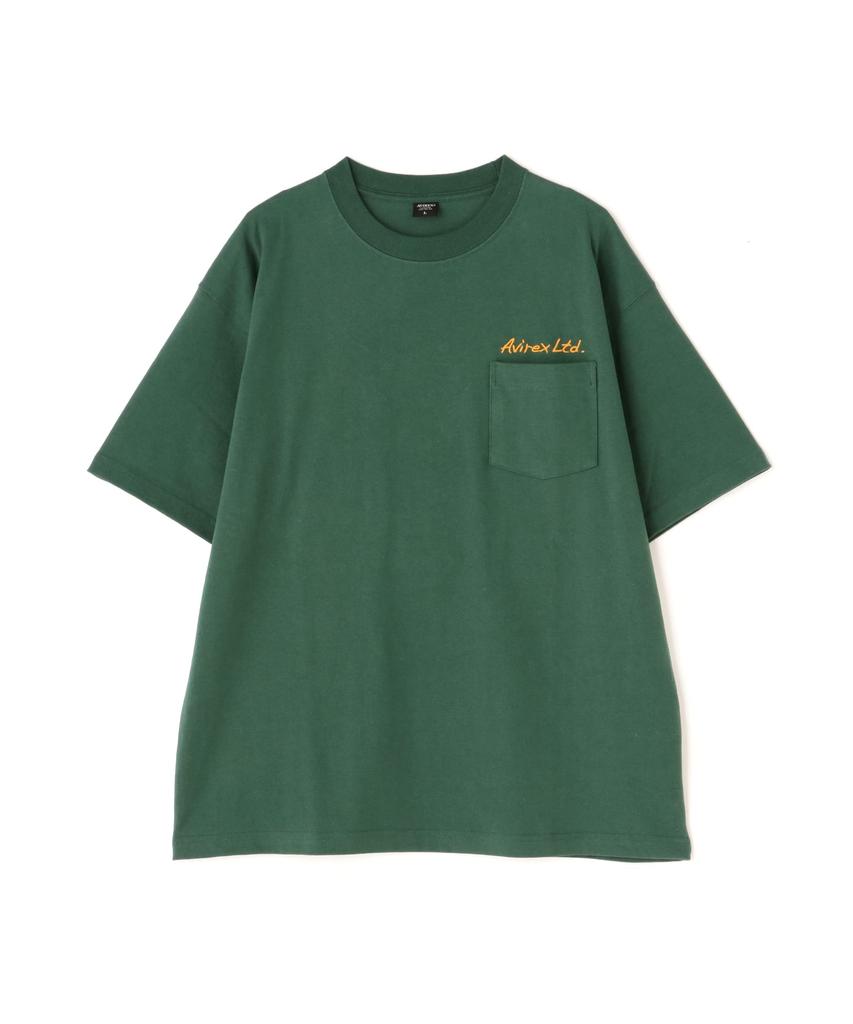 Avirex Souvenir Pocket Short Sleeve XL T-Shirt, Men's (140), Green, 783-3134091