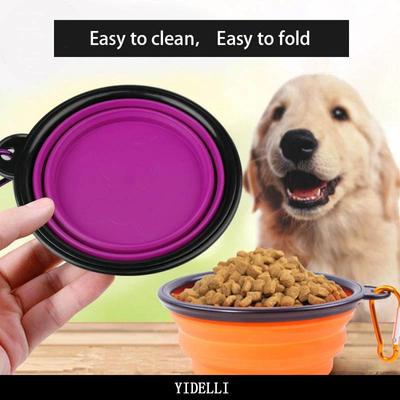 Ciotola pieghevole per cani, ciotola pieghevole in silicone per animali domestici, ciotola portatile per cibo per gattini e cani, ciotola per l'alimentazione, accessori per animali domestici, fontana per bere