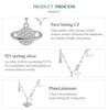 BAMOER 925 Sterling Silver Exquisite Shine Zircon Starry Sky Necklace for Women Birthday Gift Fashion Jewelry