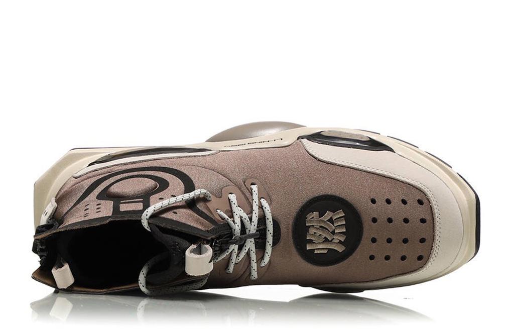 Li Ning Rekindled Cushioning Slip Resistant Abrasion Resistant High top Vintage Basketball Shoes Men's Brown AGBN052-2